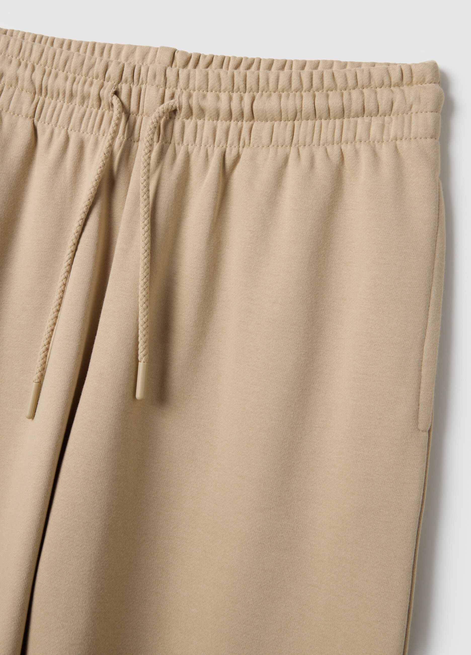 Pantaloni jogger in misto cotone beige regular fit