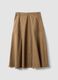 Brown midi skirt in pure cotton_4