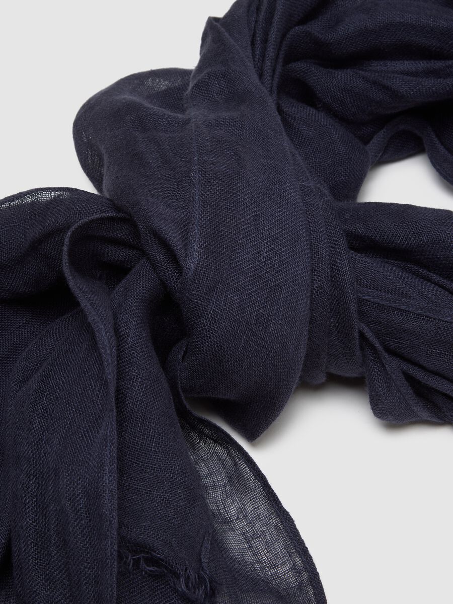 Pure Blue Linen Scarf_3