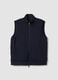 Gilet blu in cotone elasticizzato con colletto regular fit_4