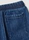 Blue denim trousers in a cotton and viscose blend with elasticated waist_3