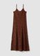 Abito marrone lungo in crochet con scollo a V regular fit_4