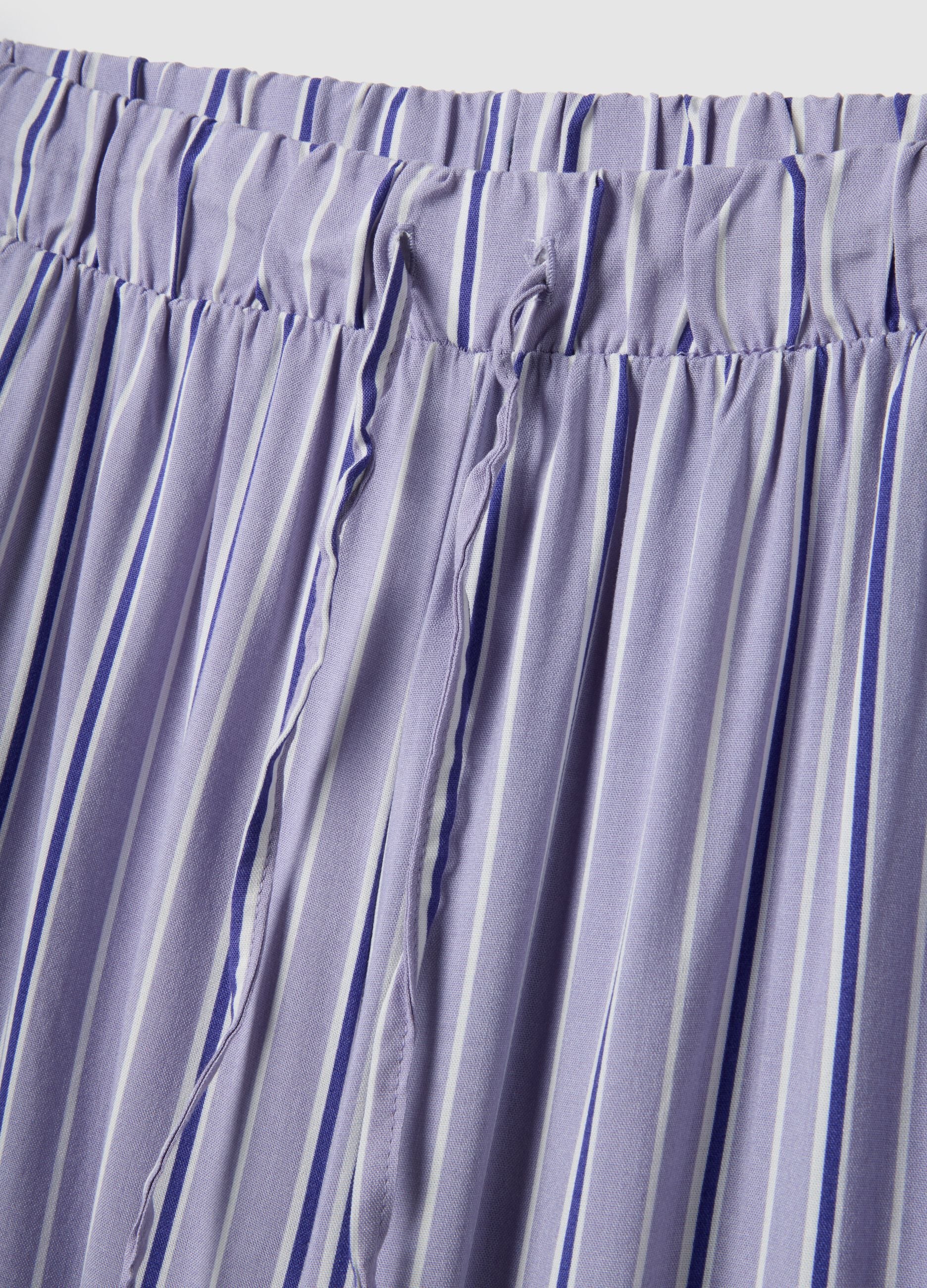Purple striped viscose pyjama trousers with regular fit