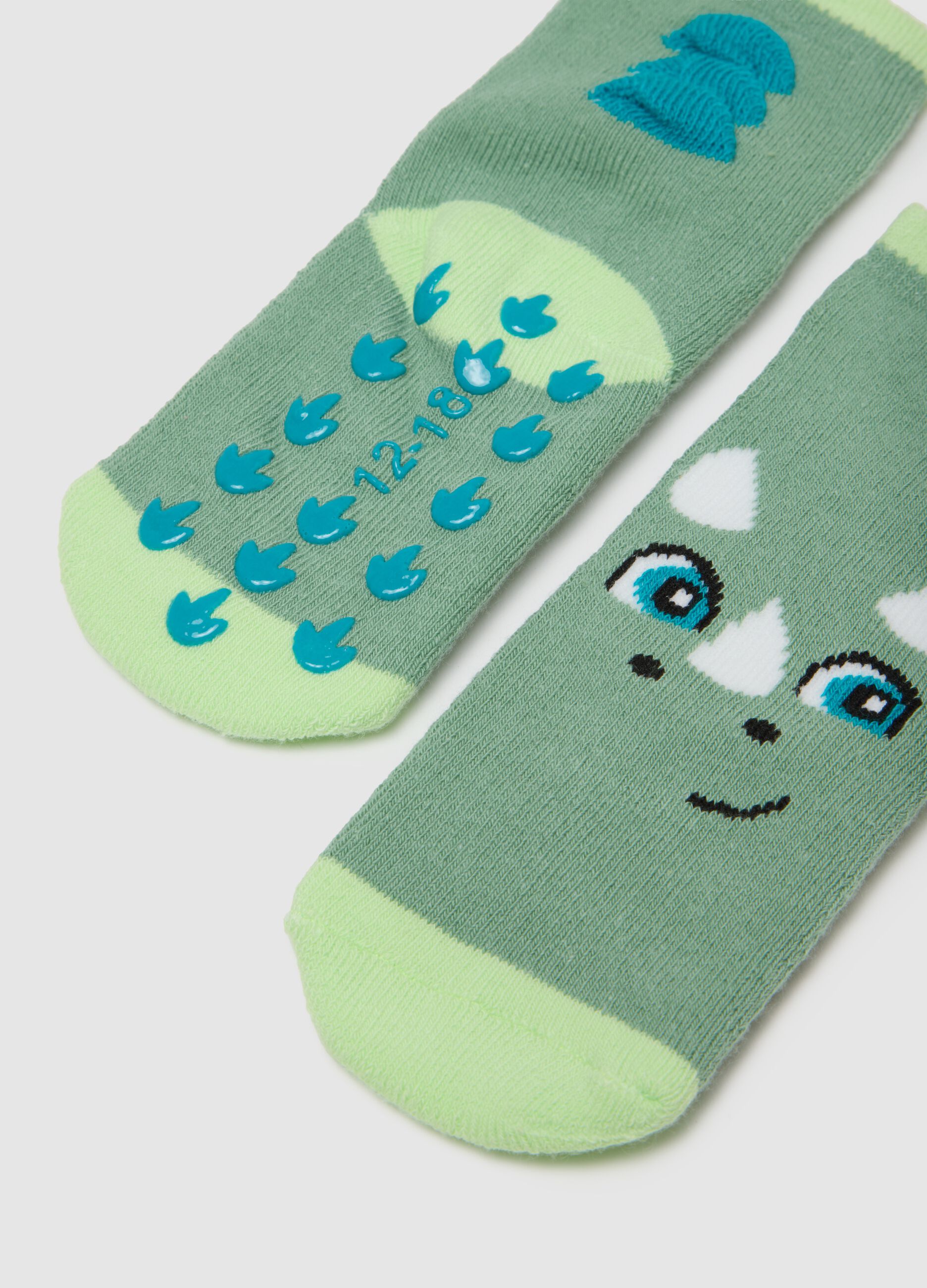 Double pack of multicolour newborn socks in cotton blend with designs