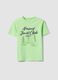 Green pure cotton boys&rsquo; T-shirt with sailing prints_0