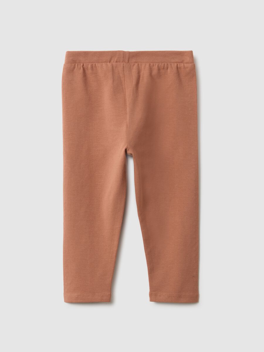 Orange Slim Fit Baby Cotton Leggings_1