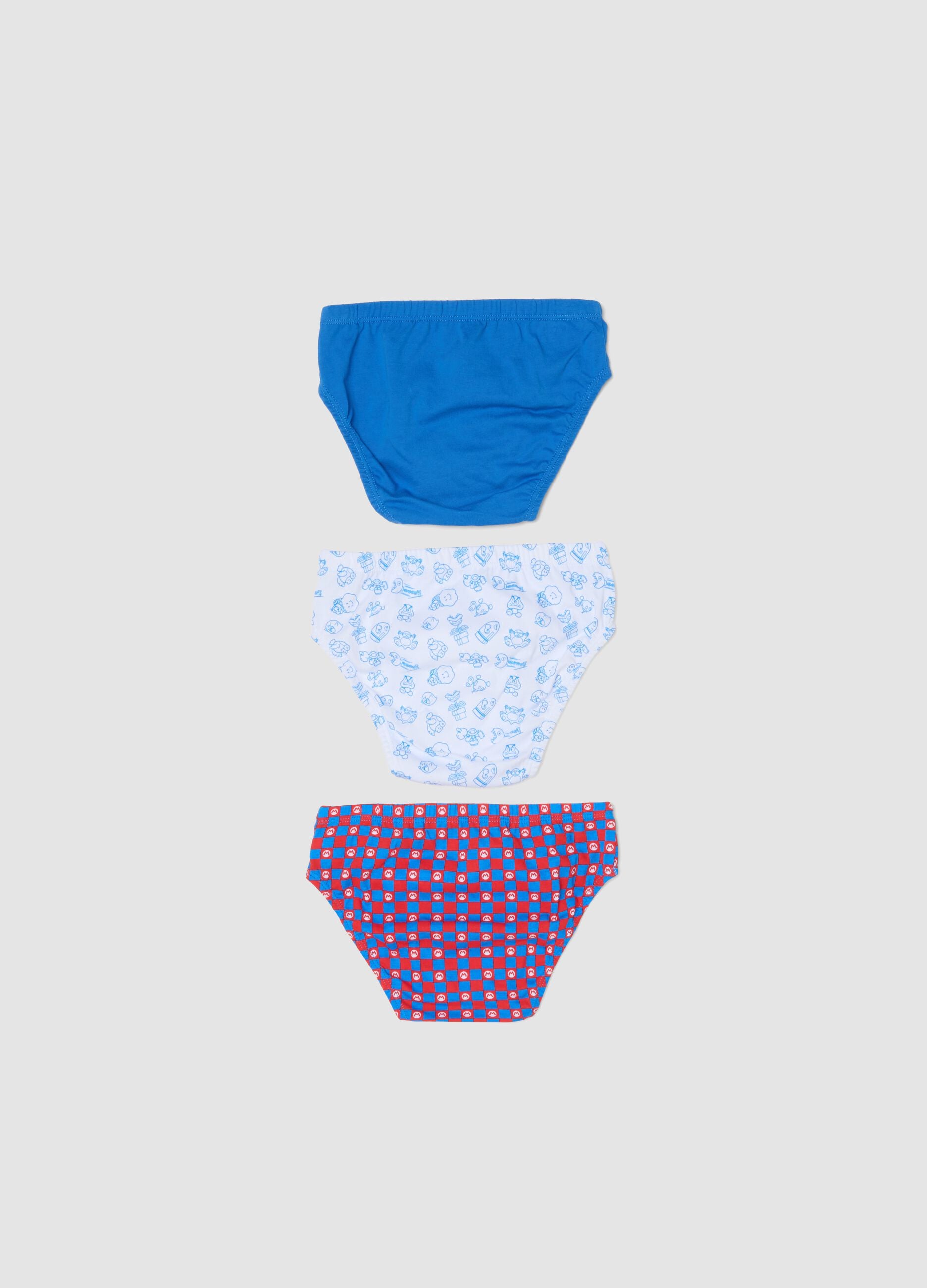3-pack of blue organic cotton briefs