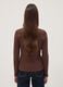 Brown long-sleeve pure cotton T-shirt_3