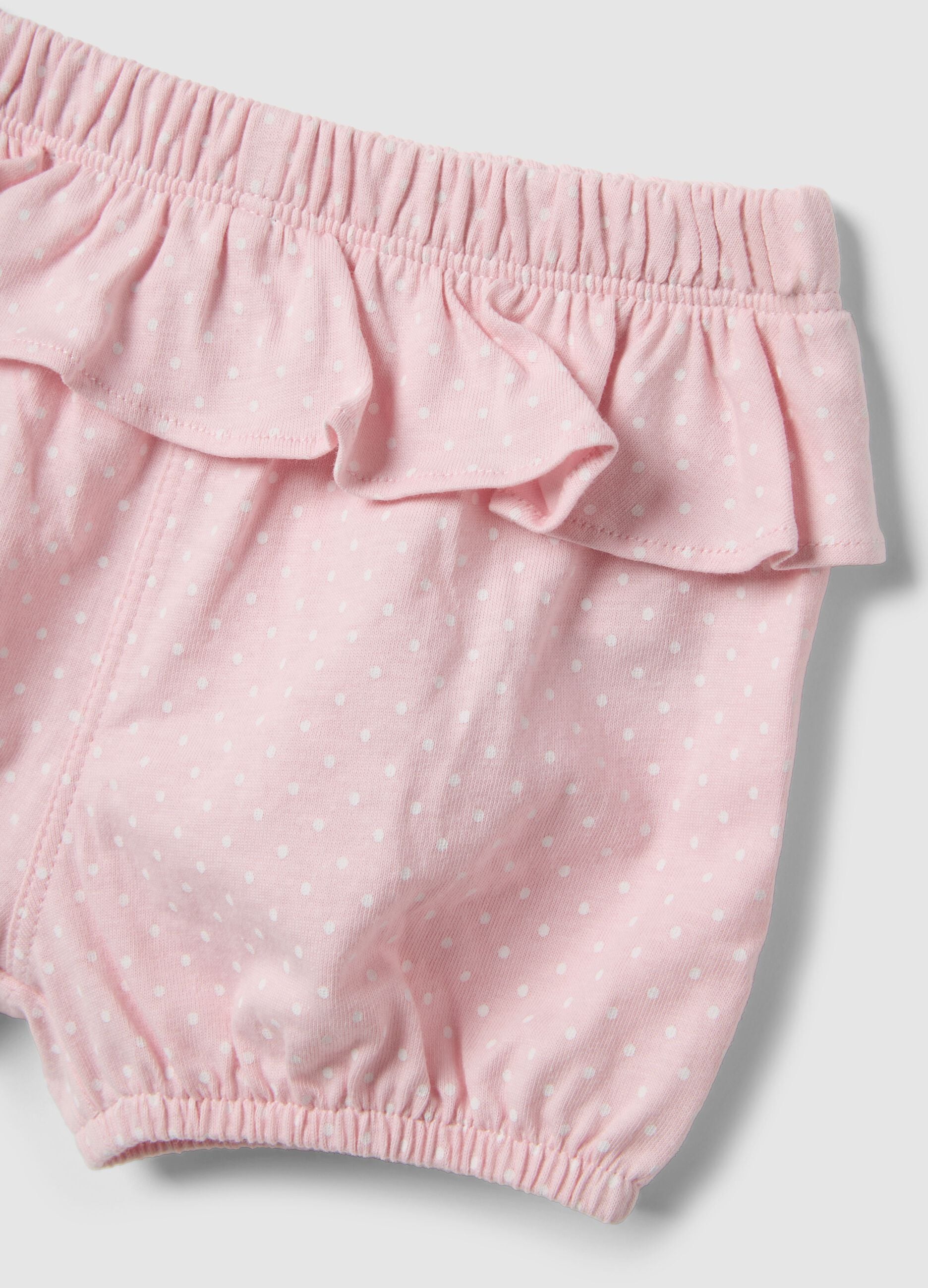 Multicolour pure cotton baby girl top and shorts set