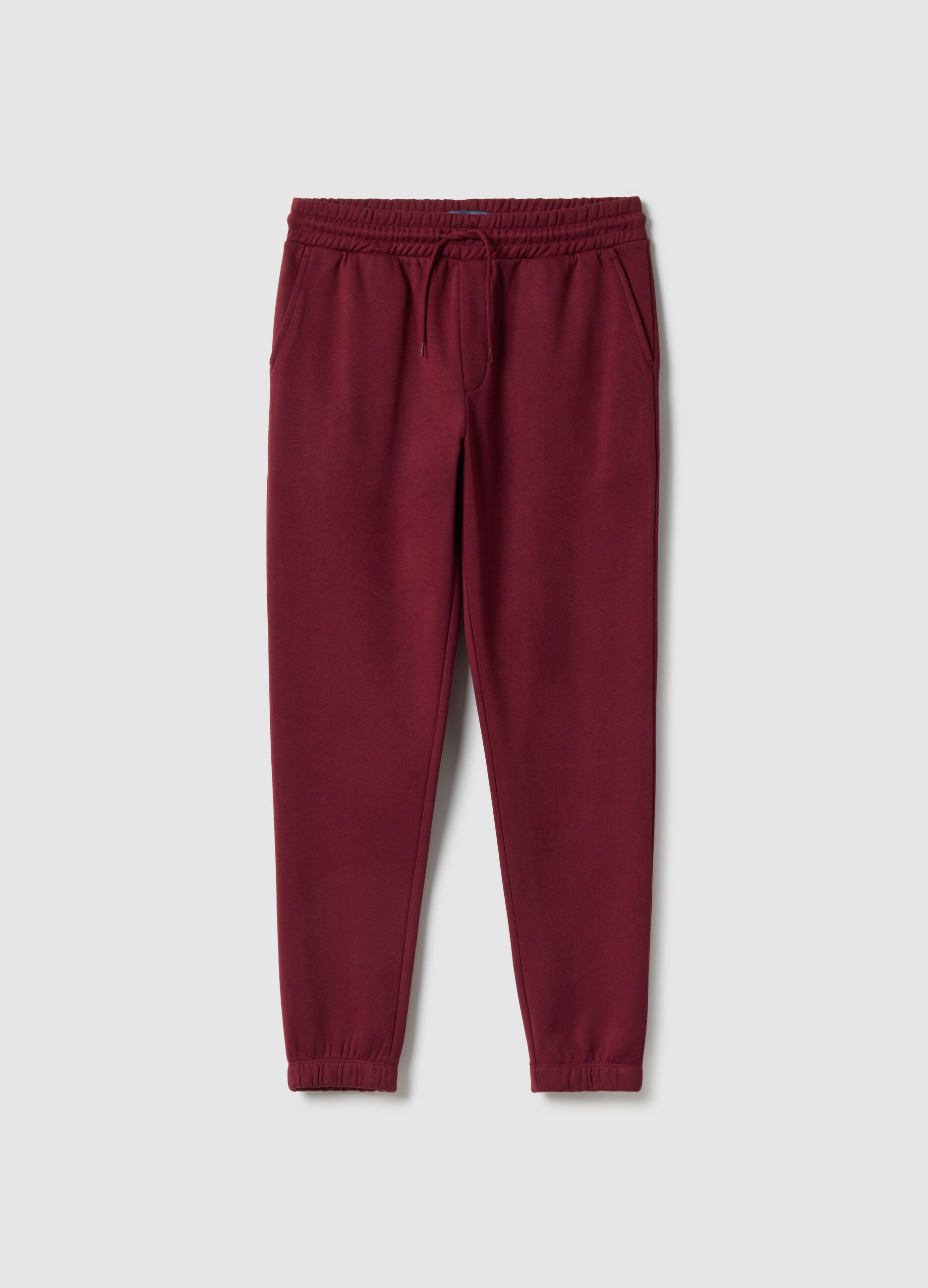 Red regular fit jogger trousers in cotton blend