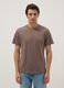 Brown pure cotton short sleeve regular fit T-shirt_0