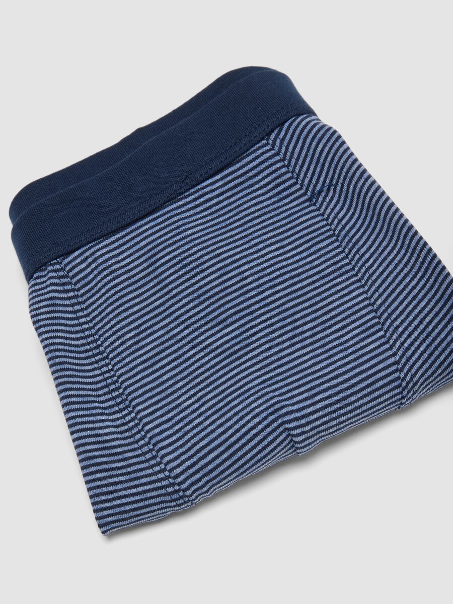 Boxer blu in cotone organico elasticizzato a righe per bambino_3