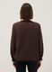 Brown pure cotton shirt with deep V-neck and polka dots, regular fit_2