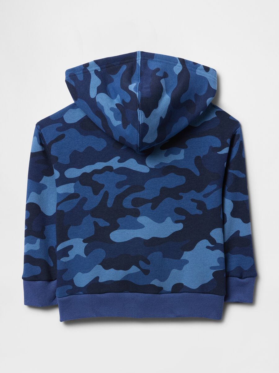 Felpa con logo GAP, cappuccio e zip in misto cotone_1