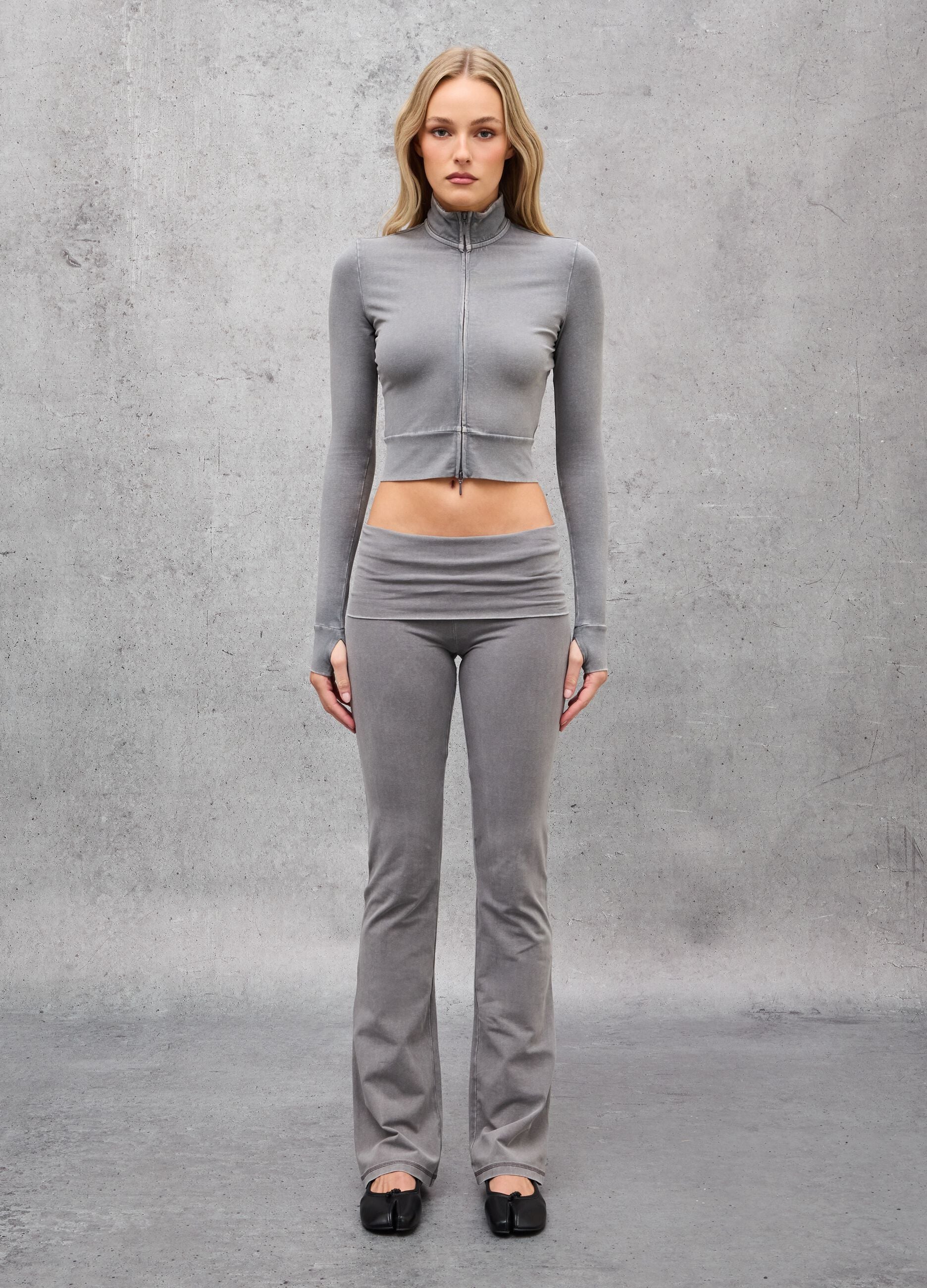 Fitted Full-Zip Vintage Grey