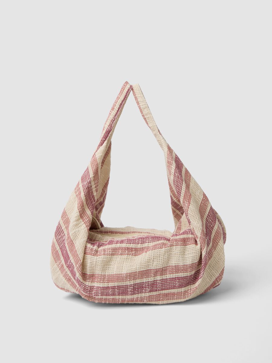 Borsa a spalla rosa in misto cotone e viscosa_0