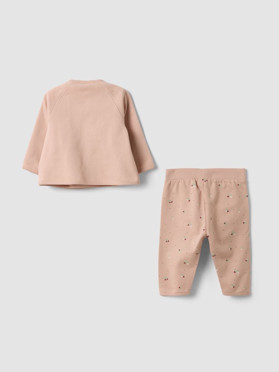 Pink long-sleeve organic cotton set for baby girl_1