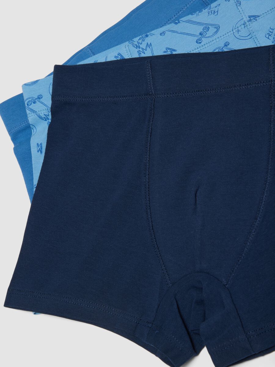 Pack of five multicolour midi boxer shorts in stretch organic cotton_3