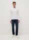 White long-sleeve cotton polo shirt, regular fit_1
