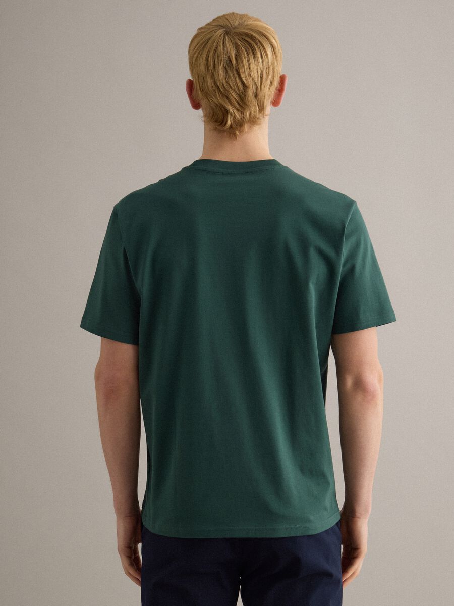 Relaxed fit green cotton crew neck t-shirt_3