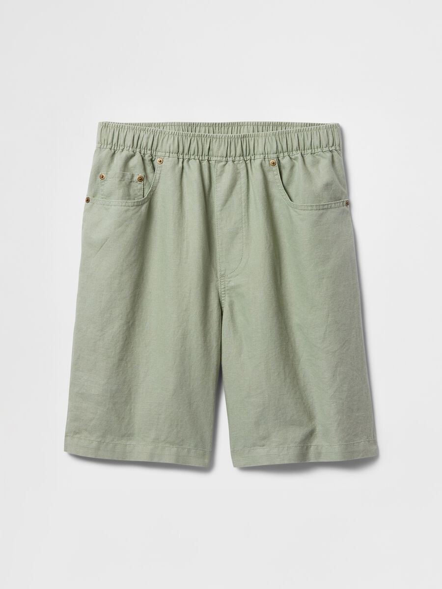 Green Linen and Cotton Shorts by Gap_5