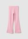 Girls' pink stretch cotton flare fit leggings_0
