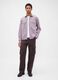 Long-sleeved purple shirt in cotton and Lyocell blend_0