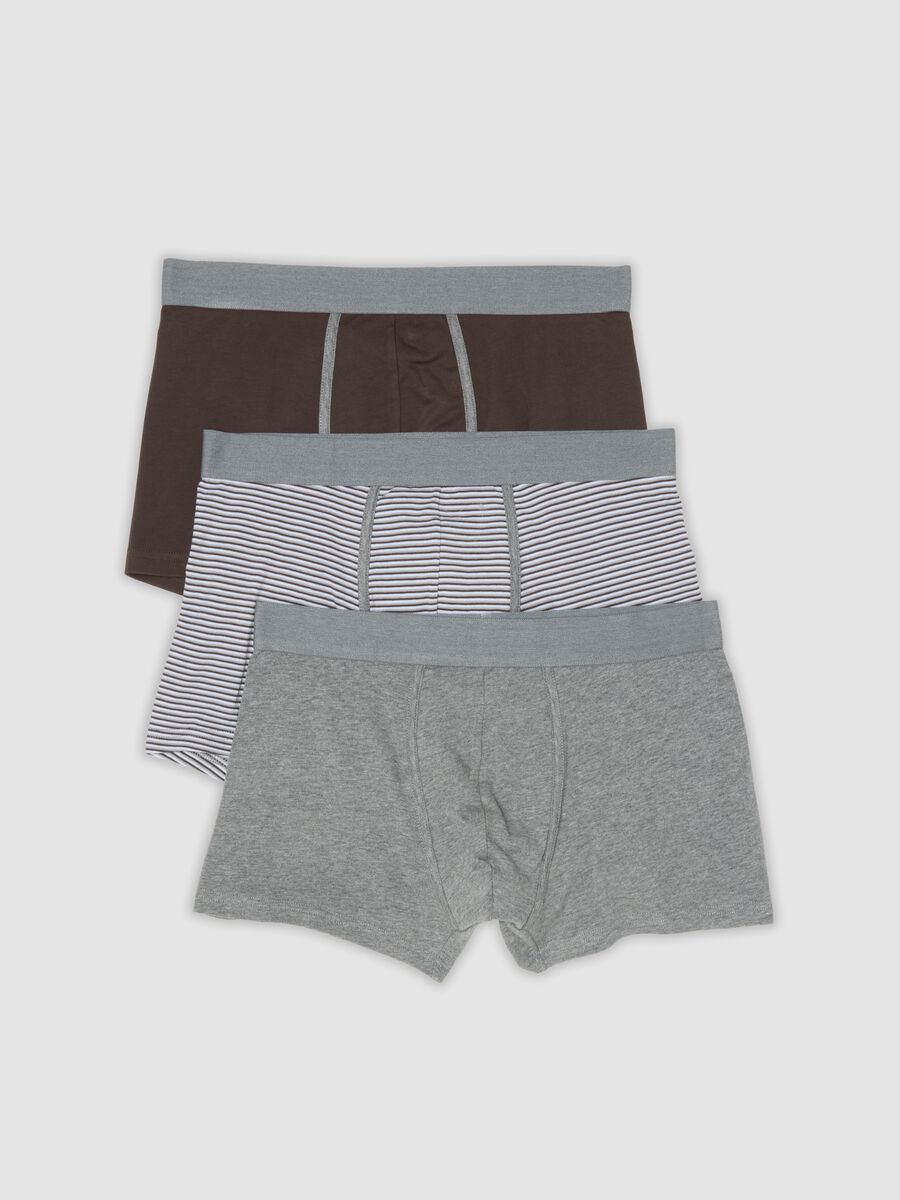 Tripack di boxer multicolor in cotone organico elasticizzato a righe_4