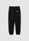 Black cotton and viscose mix regular fit jogger trousers for boys_4