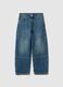 Boys' pure cotton denim carrot fit cargo jeans_3