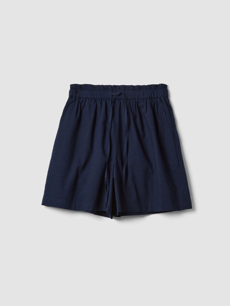 Blue pure cotton regular-fit shorts_4
