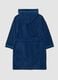 Blue organic cotton hooded bathrobe for boys_1