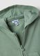 Green pure cotton kids' regular fit hoodie with zip_2