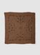Brown wool-blend scarf with embroidery_1