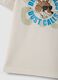 T-shirt in puro cotone beige regular fit per bambino con stampa_2