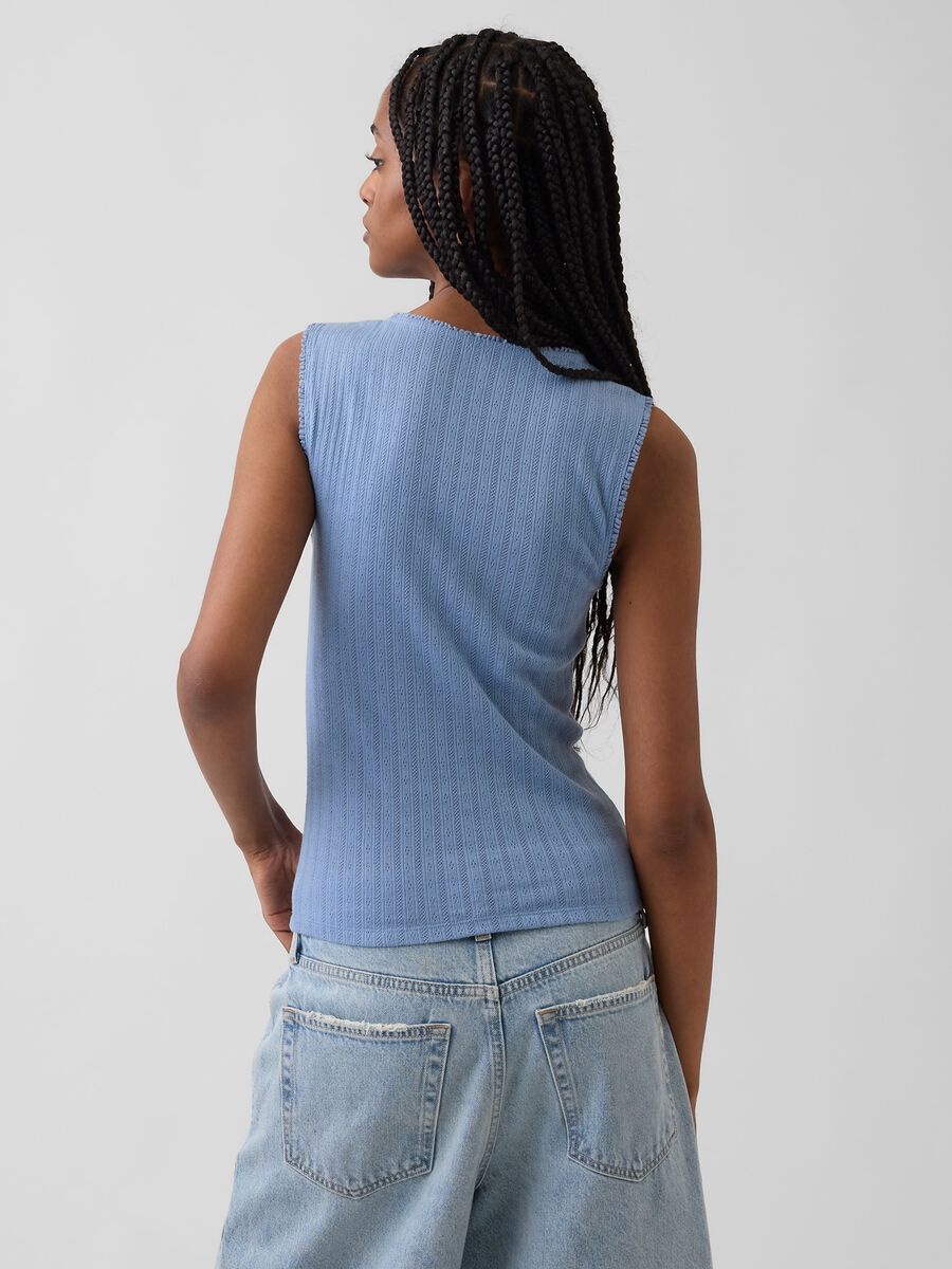 Ribbed cotton-blend top_1