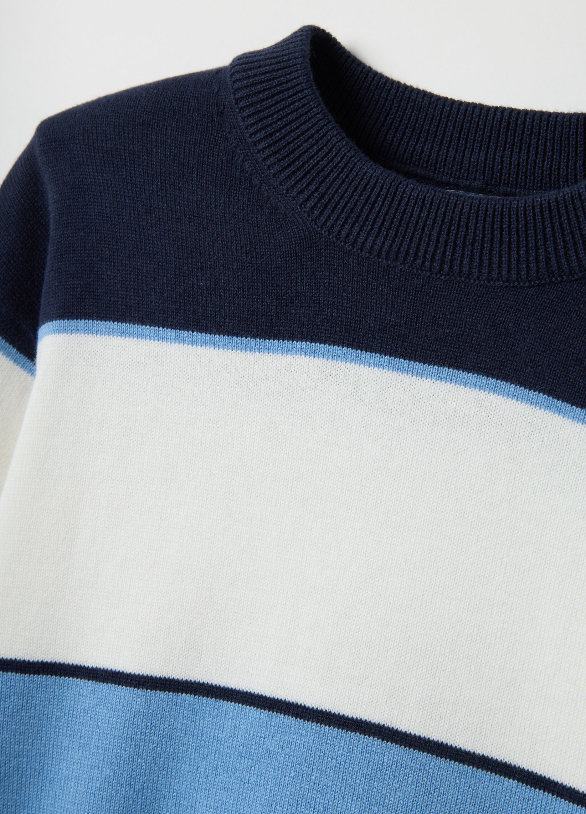 Children's multicolour striped sweater in pure cotton regular fit