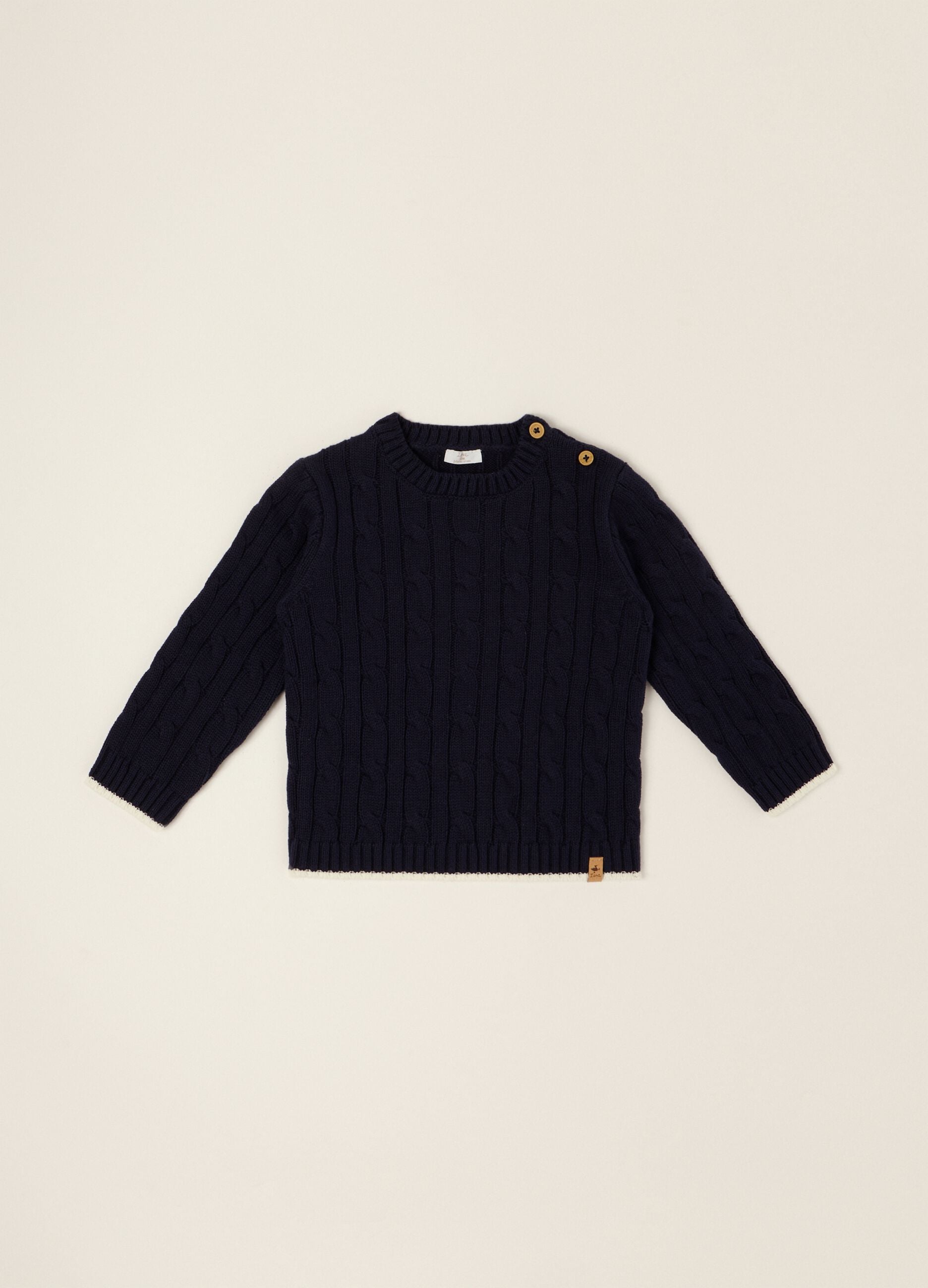 Blue pure cotton cardigan with buttons