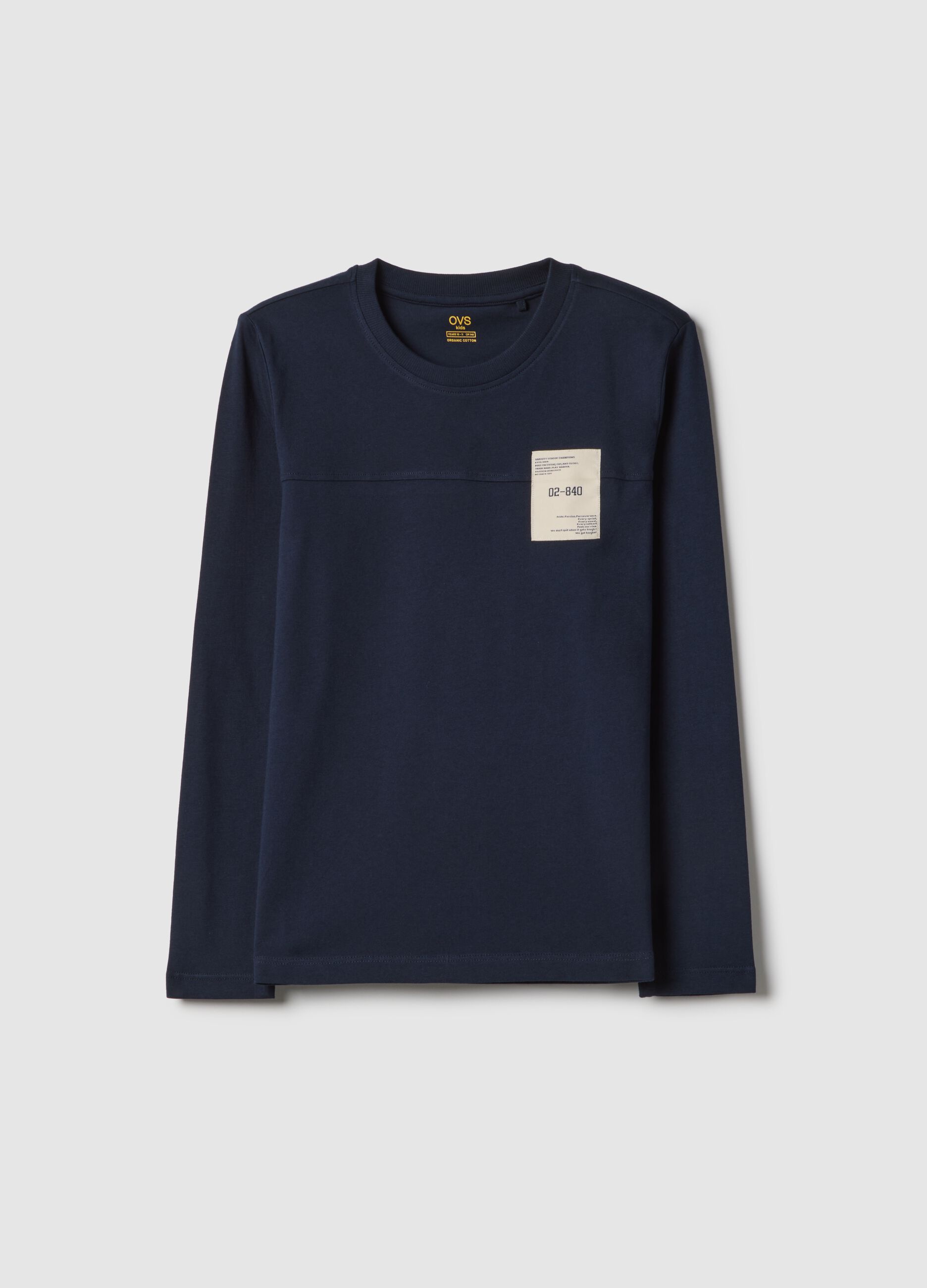 Boy's blue T-shirt in pure cotton regular fit with print