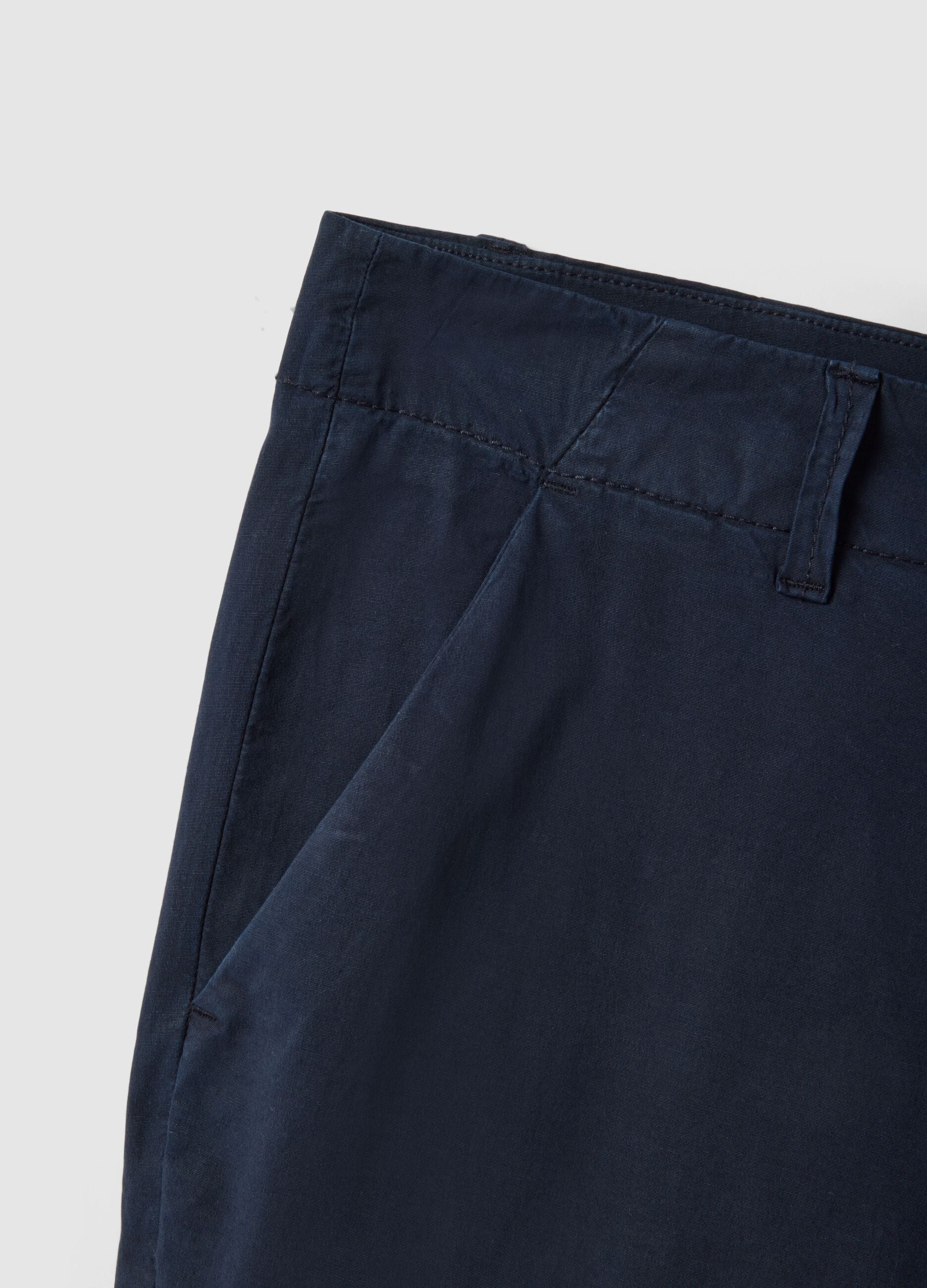 Slim fit blue stretch cotton chino trousers