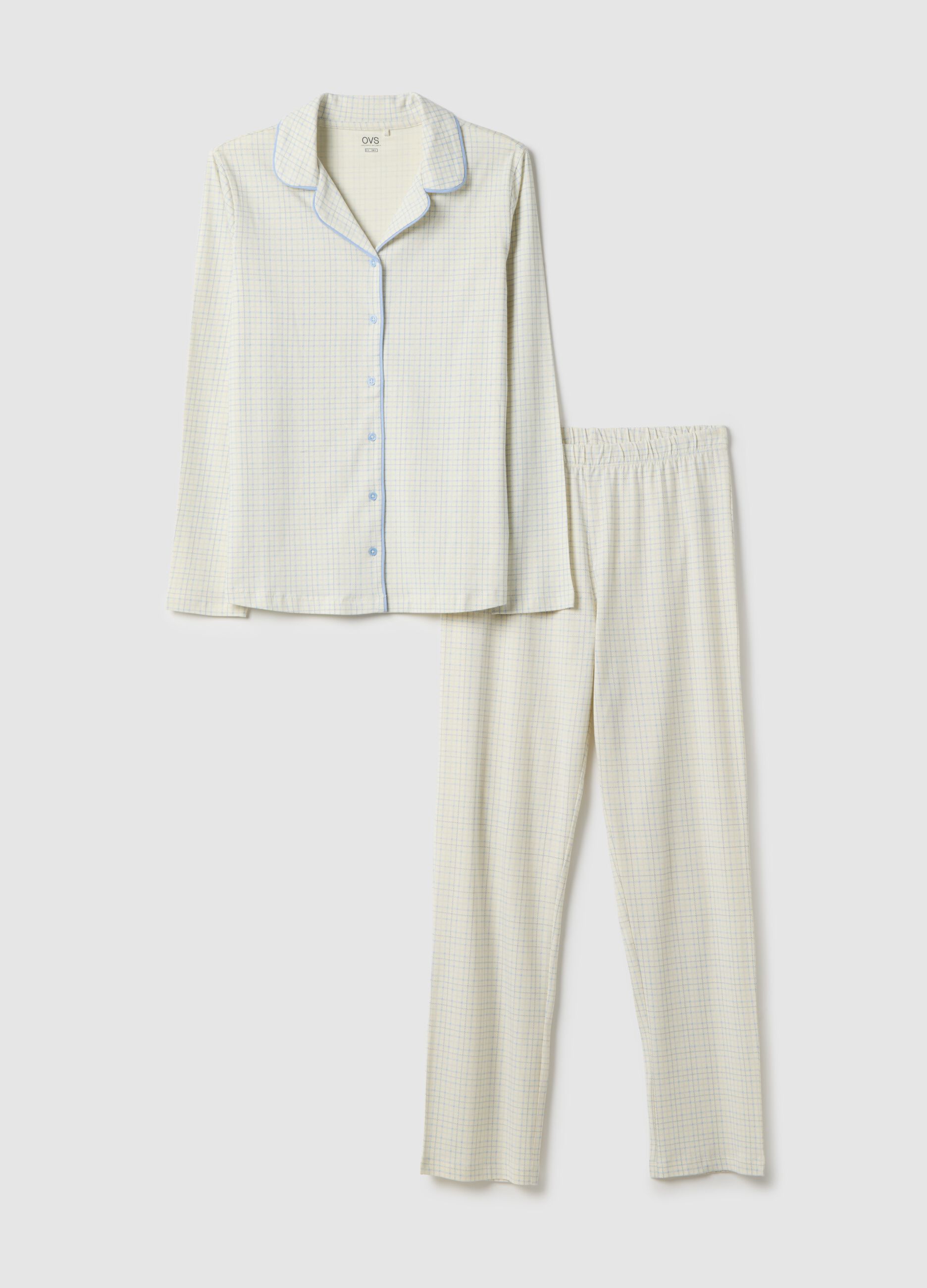 White check pyjamas in pure cotton regular fit
