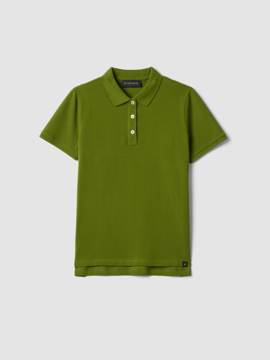 Green regular-fit polo shirt in organic cotton_4