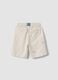 White linen-cotton blend shorts with elasticated waist, regular fit_1