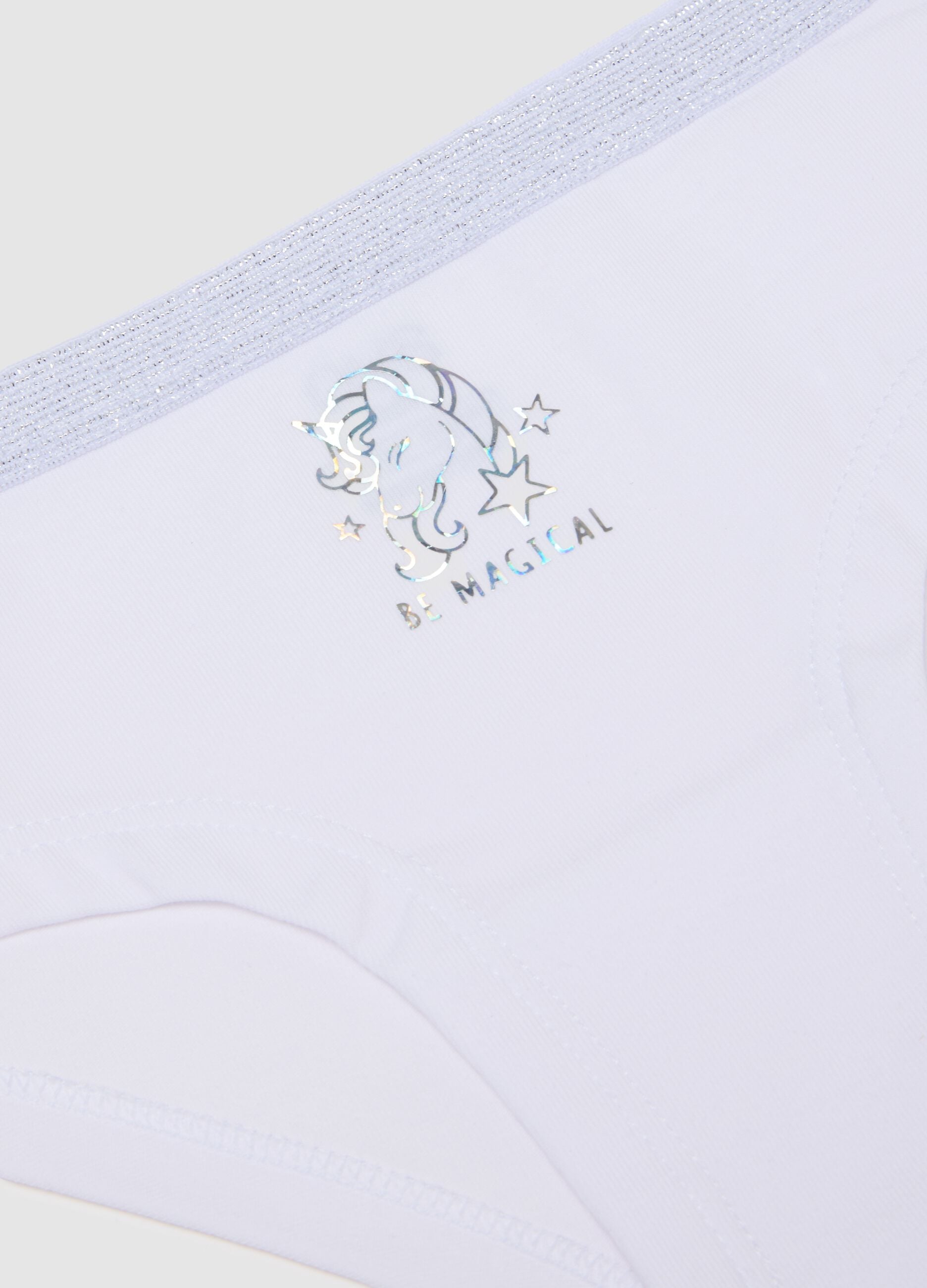 White stretch cotton panties for girls