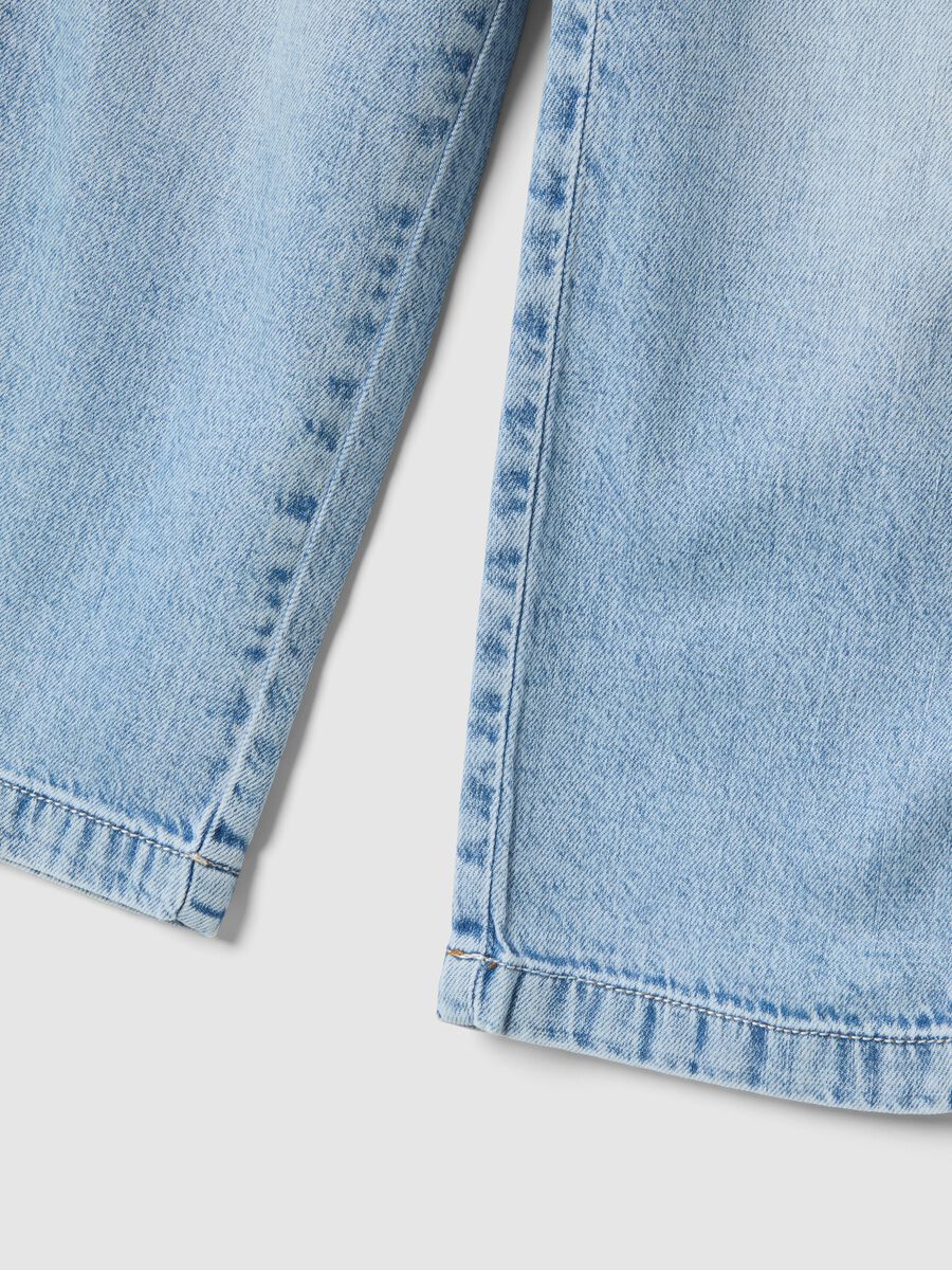 Children's regular fit light blue denim cotton mix jeans_2