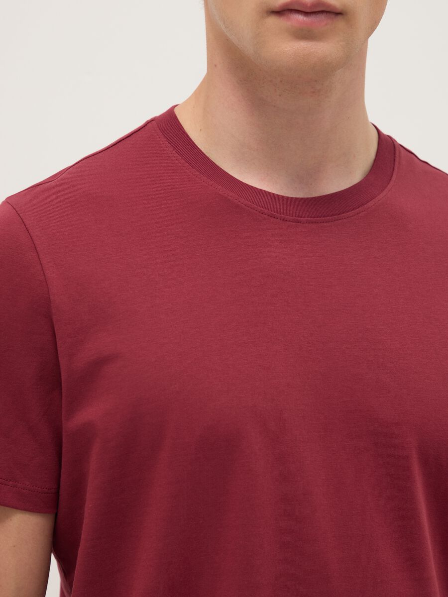 Red T-shirt in pure cotton regular fit_4