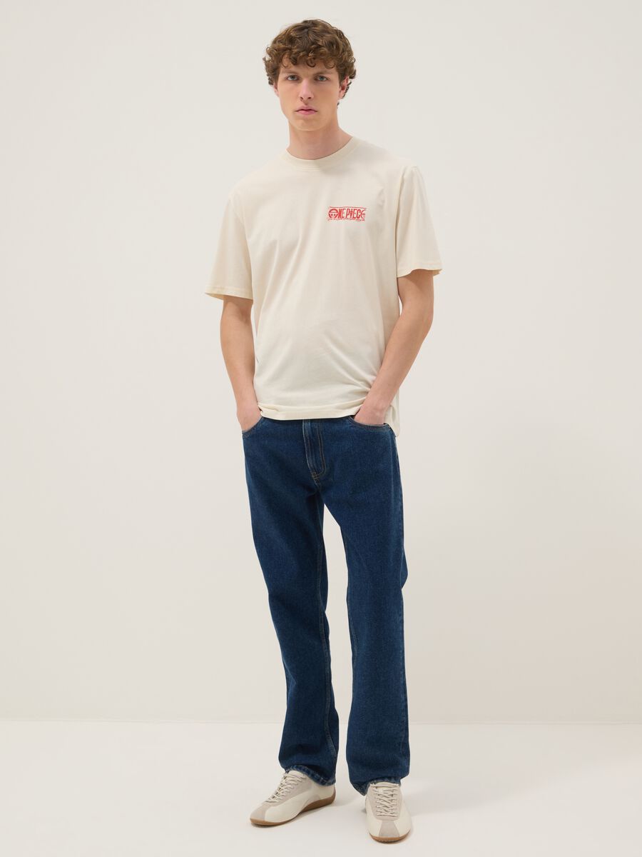 White One Piece print T-shirt in pure cotton, relaxed fit_1