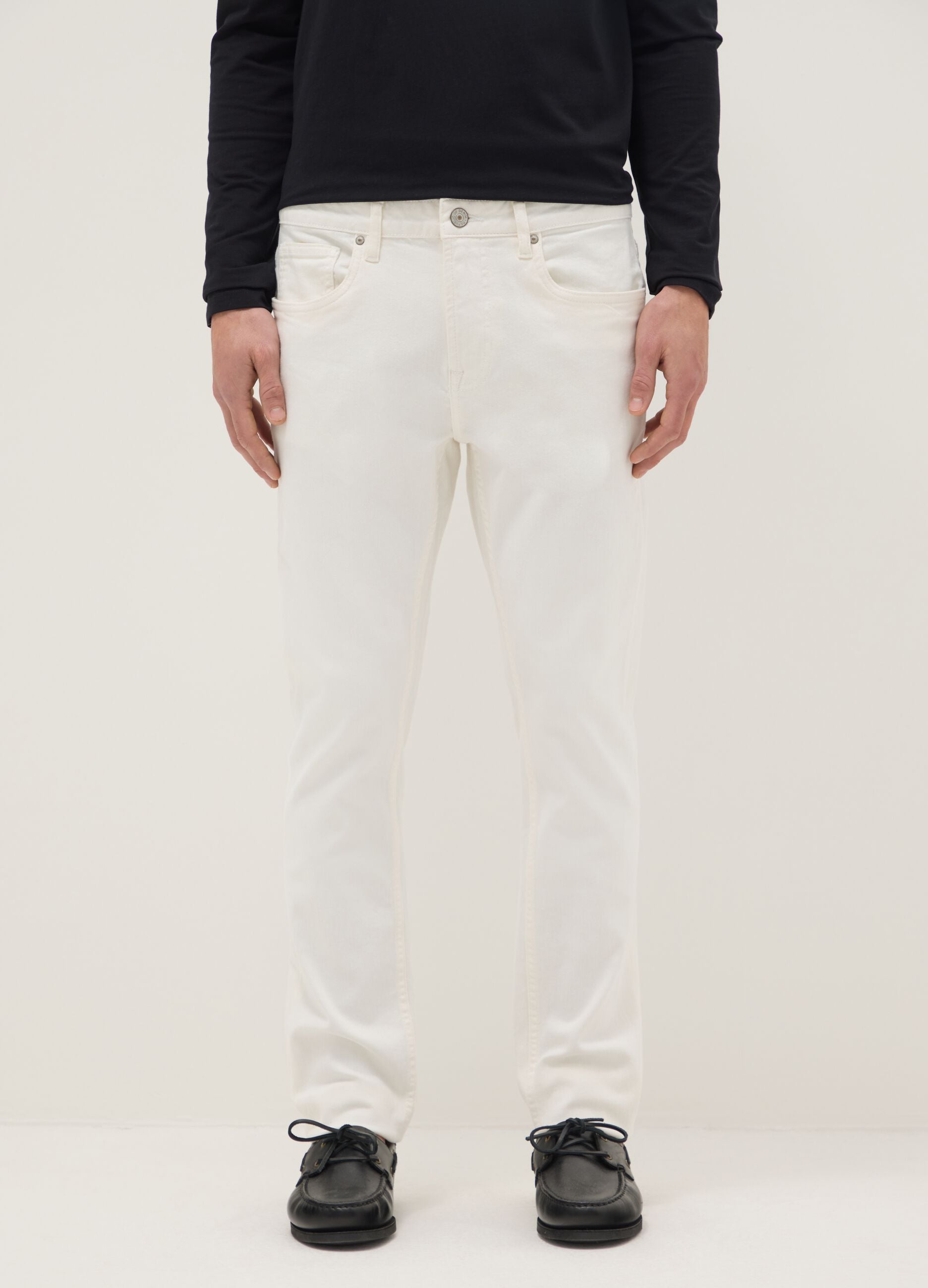 Skinny fit white jeans in stretch cotton