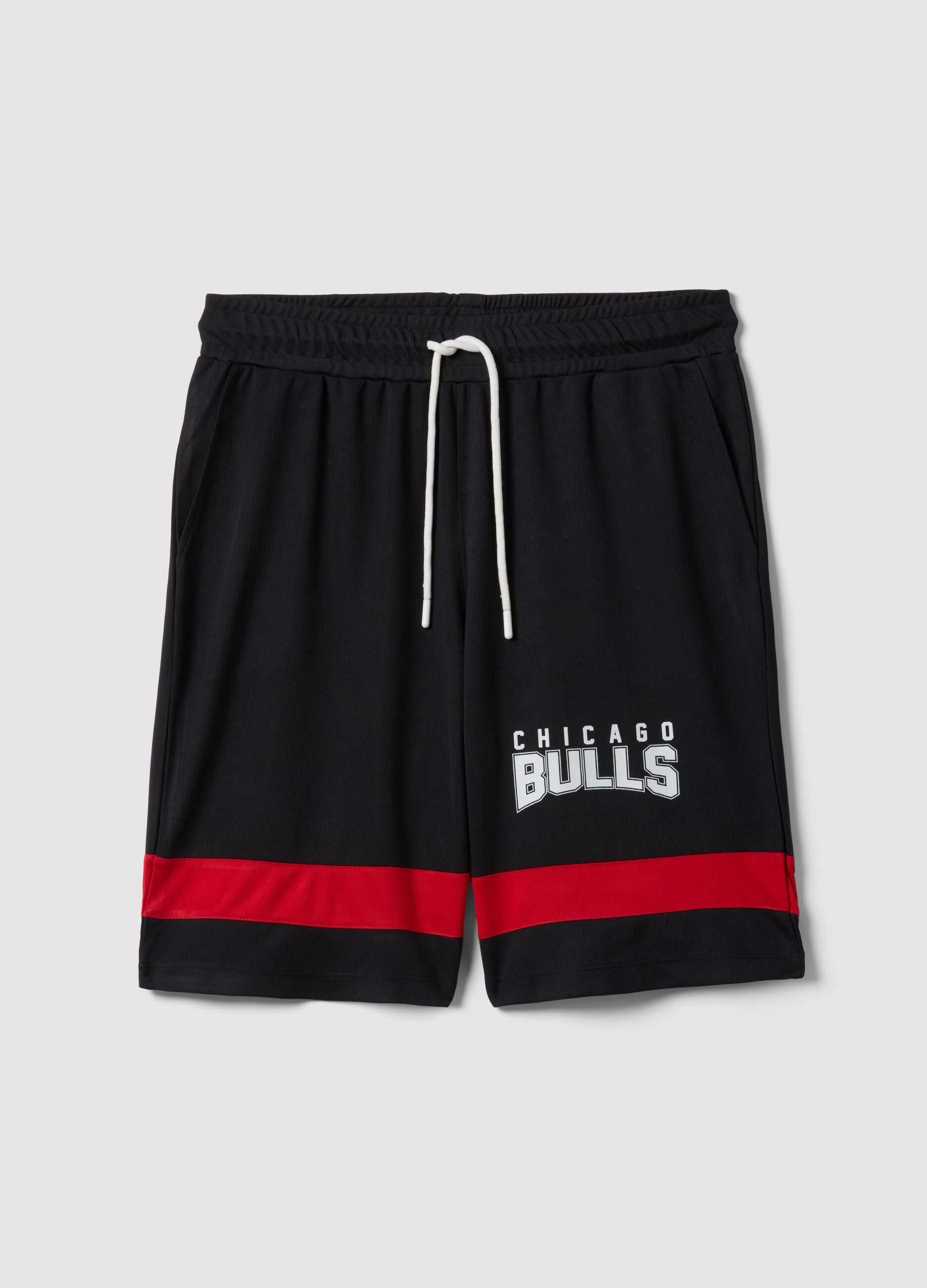 Multicolour pure cotton shorts with Chicago Bulls logo