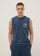 Blue pure cotton regular-fit vest top with print_0